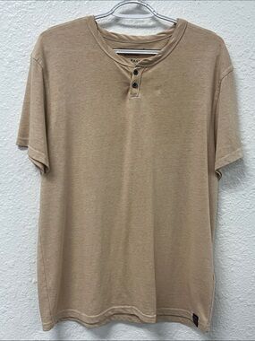 Lucky Brand Men's Tan Short Sleeve Henley Tee
#1269